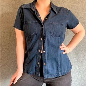 1990s Vintage GAP Short Sleeve Denim Top